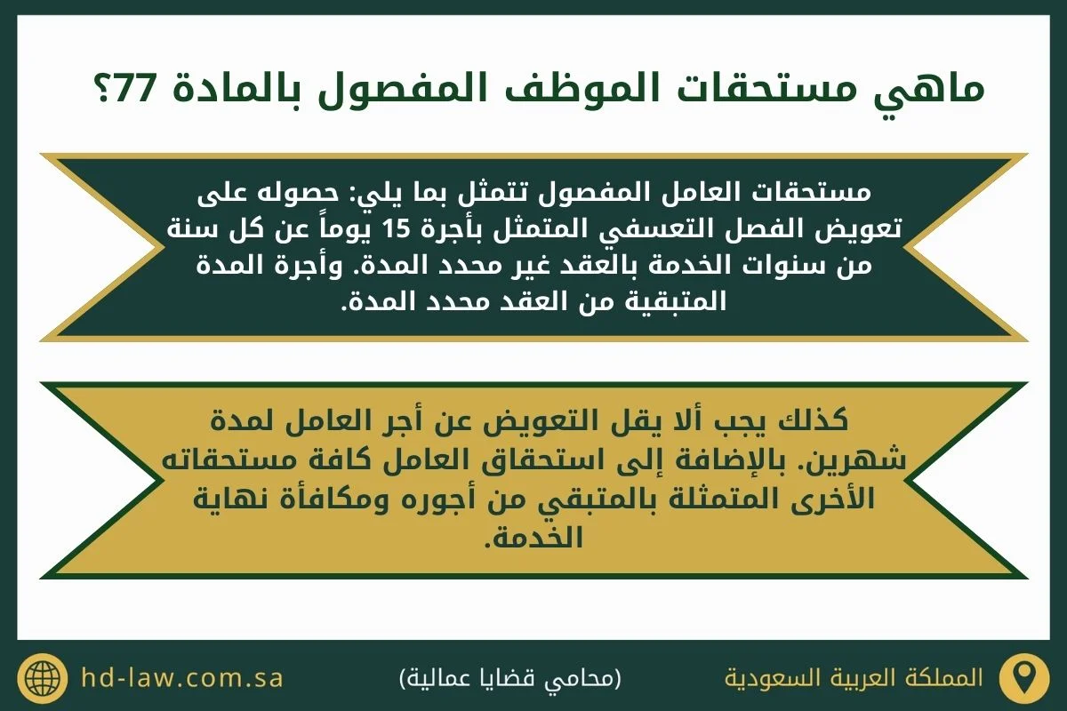 فصل بموجب المادة 77 من نظام العمل في السعودية