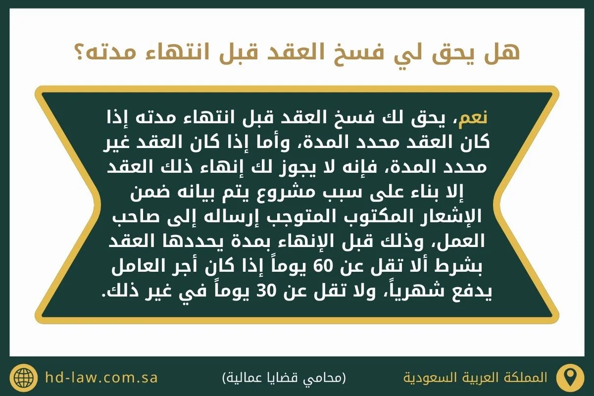 فسخ العقد بموجب المادة 77 من نظام العمل في السعودية