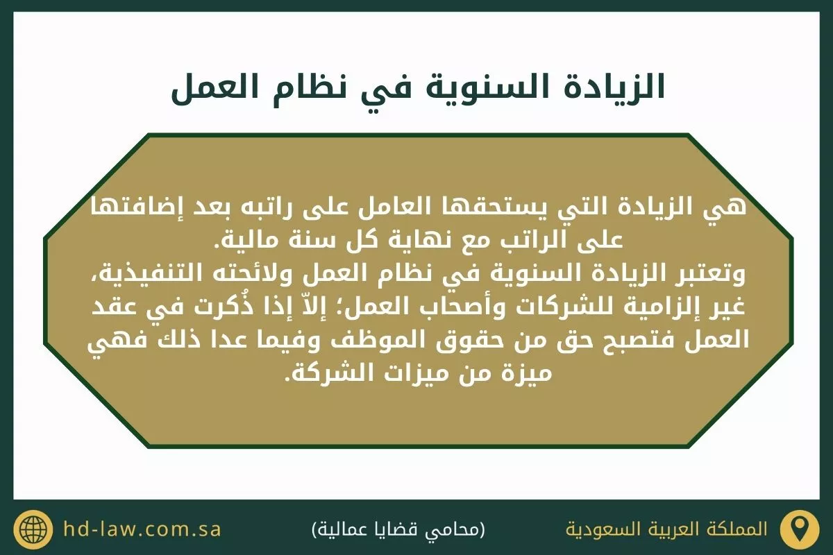 الزيادة السنوية في نظام العمل السعودي