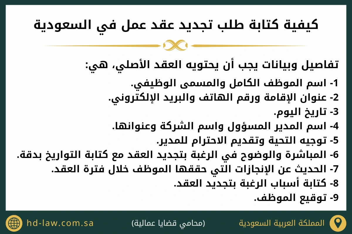 كيفية كتابة طلب تجديد عقد عمل في السعودية