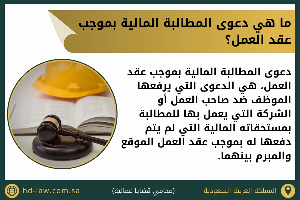 ما هي دعوى المطالبة المالية بموجب عقد العمل