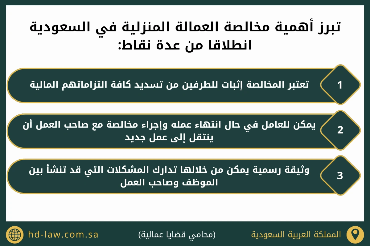 تبرز أهمية مخالصة العمالة المنزلية في السعودية انطلاقا من عدة نقاط