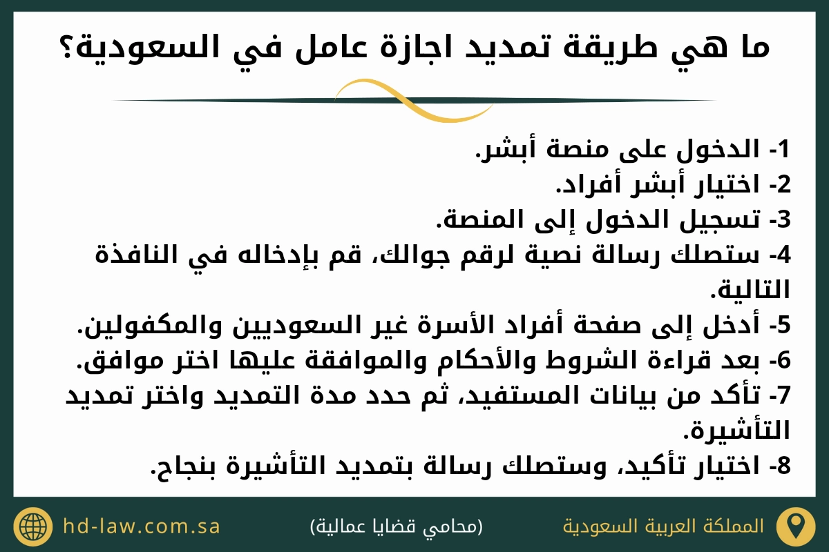 ما هي طريقة تمديد اجازة عامل في السعودية
