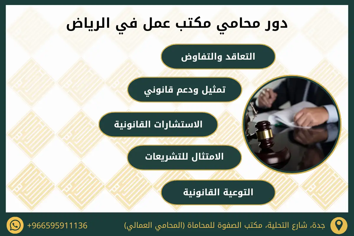 دور محامي مكتب عمل في الرياض